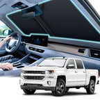 SINGARO 300T Universal Car Windshield Sun Shade, Foldable Reflective for Windshield & Window Shades with Overlapping Design, Car Interior Accessories (68.8" L x 35" W)