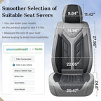 Coverado Seat Covers, Car Seat Covers Front Seats, Leather Seat Covers for Cars, Automotive Seat Covers Car Seat Protector Car Seat Cushion Universal Fit for Most Sedans SUV Pick-up Truck(Gray&Black)
