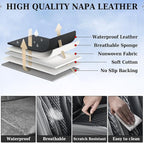 Coverado Car Seat Covers, Back Car Seat Cover, 3-Pieces Leather Seat Cover, Luxury Car Seat Cushion, Luxury Seat Cover Seat Protector Universal Most Cars Trucks SUV