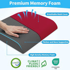 XLarge Seat Cushion, Memory Foam Cushion for Long Sitting Hours on Office Chair, Home & Car, Non-Slip Chair Pad for Relieving Back & Sciatica & Hip & Coccyx Pain (Red)