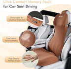 FLORICH Memory Foam Seat Cushion for Car and Lumbar Support Headrest Pillow Ergonomic Car Seat Back Support Neck Pillow for Driving Truck Driver Seat Cushion Lumbar Pillows for Back Pain Relief, Brown