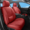 Car Seat Covers Full Set Red, Luxury Faux Leather Waterproof Non-Slip Women Seat Protector Universal Fit for Most Cars SUVs Trucks Pick-ups,Car Interior Accessories (Red-Full Set)