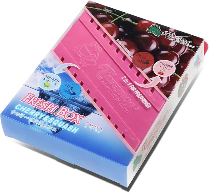 Auto Dynasty Treefrog Fresh Box Duo Under-The-Seat Long Lasting Natural Air Freshener (Cherry&Squash Scented)
