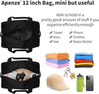 Small Gym Bag Carry On Bag - 12 in Mini Duffle Bag Lightweight for Overnight Travel-Black