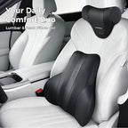 Coverado Car Headrest Pillow, Ergonomic Memory Foam Car Neck Pillow for Driving Seat with Adjustable Strap, Soft PU Leather Breathable Removable Cover Neck Support for Neck Pain Relief