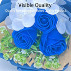 Mini Car Vent Clip Air Freshener, Aesthetic Floral Soap Rose Bouquet Diffuser Decor, Reusable Essential Oil Aroma Pad, Cute Car Accessories Gift for Women (Style F)