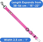 Pawtitas Dog Seat Belt | Pet Safety Seat Belt with Adjustable Strap for Small to Large Dogs | Exceeds Dog Safety Standards | Keep Your Dog Secure in The Car - Pink Car Seat Belt for Dogs