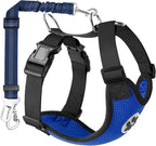Lukovee Dog Seat Belt for Car, Adjustable Dog Car Harness for Large Medium Small Dogs, Soft Padded & Breathable Mesh Dog Seatbelt with Car Strap and Carabiner (Blue,XXS)