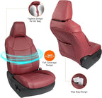 Custom Fit RAV4 Hybrid Seat Cover for Toyota RAV4 2019 2020 2021 2022 2023 2024 2025 Hybrid-LE/XLE/Limited/Woodland Edition/XLE Premium,Faux Leather,2-Row Full Set,(Burgundy)
