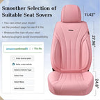 Coverado Pink Seat Covers for Cars, 2 Pack Leather Car Seat Covers, Luxury Waterproof Seat Covers, Front Car Seat Protectors, Driver Car Seat Cushions, Front Seat Covers Universal Fit for Most Cars