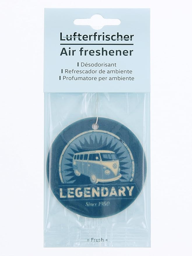 BRISA VW Collection Volkswagen Air Freshener, Room Freshener, Deodorizer for Cars T1 Bus Campervan Motif (Fresh/Blue/Set of 2)