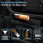 Refillable Car Essential Oil Diffuser with Lemon Oil (10ml), 30 Days’ Vent Clip Air Freshener Commuter Aromatherapy Non-toxic Strong Natural Fragrance Odor-fighting Fresh Scent for Women Men (2 Sets)