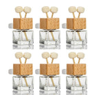 6 Pack,8ml Car Outlet Essential Oil Diffuser,Empty Clear Glass Car Air Freshener Vent Decoration Bottle Perfume Diffuser Vials For Aromatherapy Fragrance Ornament-1 Funnel&Dropper