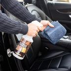 Amazing Leather Cleaner/Conditioner/Deodorizer | Powerful, Natural Enzyme Cleaner | USA Made | Great for Leather & Vinyl, Furniture, Boots, Purses, Clothing & More Removes Stains Spray & Wipe (32oz)