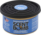 Scent Bomb Air Freshener Bundle - 1 oz & 8 oz Bottle Sprays, Vent Clip, Organic Cans, Hanging Circle - Continuous Freshness & Long-Lasting Odor Eliminator for Car, Home, Bathroom - Hawaiian Blue
