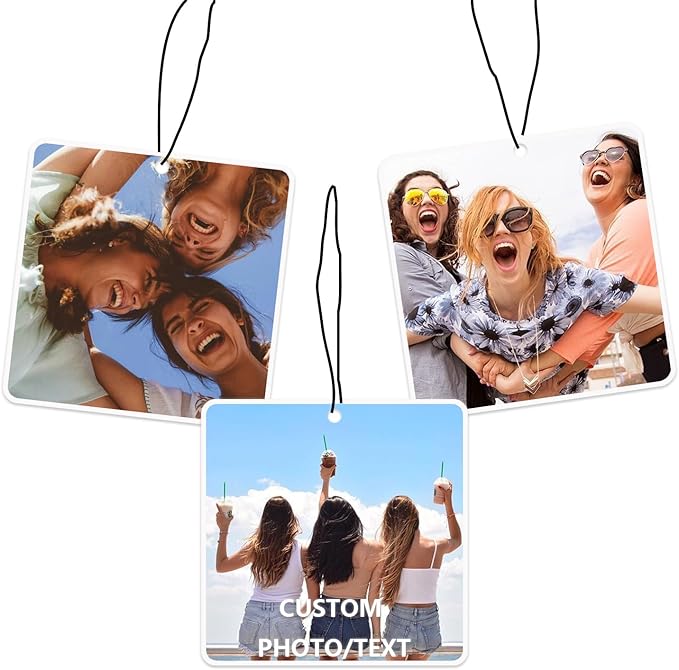 Custom Air Fresheners with Picture - Personalized Double Sided Photo Air Freshener for Car - Customized Face Air Freshener - Custom Birthday Gift, Photo Gift for Men Women