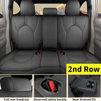 Custom Fit Seat Covers for Toyota Highlander: 2020 2021 2022 2023 2024 2025 Full Set 8 Passenger 3 Row Faux Leather Car Seat Protector Compatible Airbag Deep Gray(2020-2024 W/ Second Row 40/60 Split)