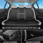 FLORICH Car Seat Covers Full Set, Universal Seat Cover 5 Seats, Automotive Seat Covers with Mesh Leather, Waterproof Car Seat Protector, Breathable Car Seat Cushion for Most Car SUV Truck, Gray