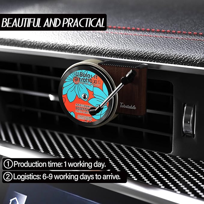 Personalized Customized Photo Car Air Freshener，Double Sided Customized Car Fresheners，Custom Air Fresheners With Picture for Boyfriend、Dad、Mom、Music Lovers.（6pcs vinyl）