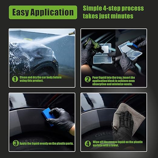 90ml Ceramic Plastic Restorer - Car Trim Restorer Kit with 12-Month UV Protection, 3 fl oz Professional Grade