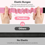 Pawaboo Dog Car Seat Belt– Reflective & Adjustable Dogs Cars Harness Leash with 360° Lockable Buckle, Shockproof Dogs Tether Bungee for Safe Travel, Pink