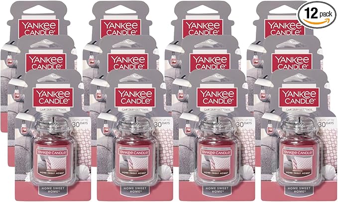 Yankee Candle Car Jar Ultimate, Home Sweet Home, 0.96 OZ (Pack of 12)
