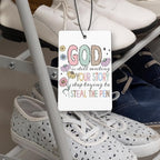 Pastel Christian Car Air Freshener 4 Pcs, Inspirational Religious Faith Based Bible Verse Hanging Air Freshener for Cars Closet Drawer Books, Christian Car Accessories for Women Girls