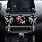 4 Pcs Pink Bling Butterfly and Daisy Car Air Fresheners Vent Clips Diffuser Vent Clip Rhinestone Diamond Decoration Car Interior Decor Cute Accessories for Women, Automotive Air Fresheners