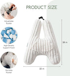 HIGOGOGO Washable Travel Pillow, Car Pillow for Kids & Adults, Upgraded Travel Pillows with Removable Soft Cover and High-Support Foam, Fix Neck and Body Sitting/Sleeping on The Trip, Beige
