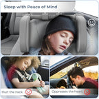 Yoocaa Car Headrest Pillow, Road Pal Headrest, Adjustable Car Seat Head Neck Support, U Shaped Car Sleeping Pillow for Kids & Adults (Grey)