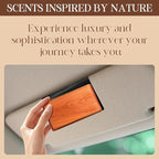 Car Air Freshener Starter Kit - Wood Car Freshener for Visor Clip - Long Lasting Scent - Car Odor Eliminator - CLIP INCLUDED (Amber-Teak-Lavender-Frosted Spruce)