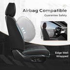 Coverado Car Seat Covers, Front Covers for Cars, Car Seat Cover Front Seats, Automotive Seat Cover, Waterproof, Leather Car Seat Cushion, Universal Interior Seat Protectors for Most Cars Black