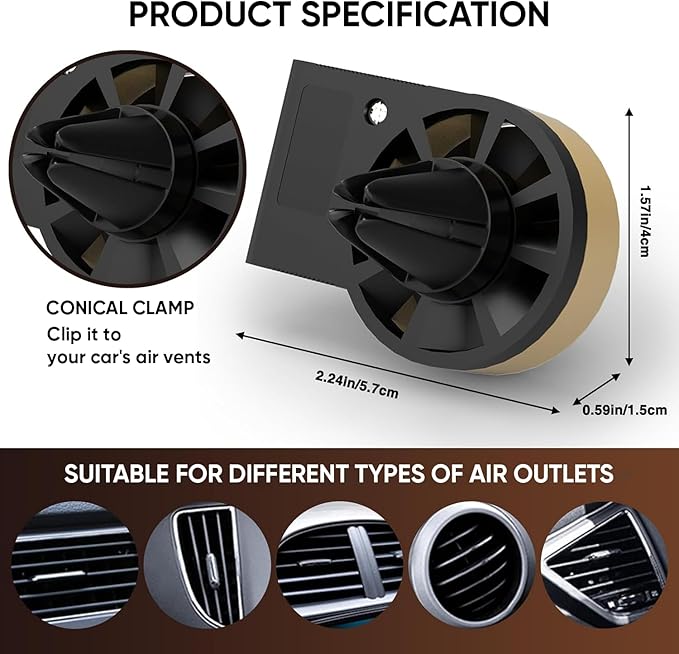Car Freshener Air, Car Air Freshener Cover record Player Ventilation Clip, Music Gifts, 1pcs Car Vent Clip Air Diffuser With 10 PCS Refill Pads Air Freshener for Singer Best Fans Gift