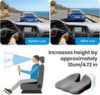 Benazcap Car Seat Cushion - Memory Foam Car Seat Pad - Sciatica & Lower Back Pain Relief - Car Seat Cushions for Driving - Road Trip Essentials for Drivers-Grey