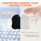Car Seat Cushion, Comfort Memory Foam Car Cushions for Driving (Gray)