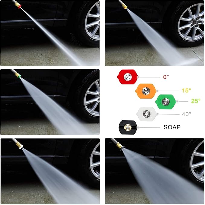 Pressure Washer Gun and Hose Kit, 3000PSI High Power Pressure Washer Gun Replacement Kit with 26 Ft Hose and 21 Inch Extension Wand and 5 Nozzles
