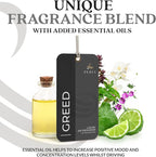 Greed Disposable Card Freshener for Men | Car Scents Air Freshener with Greed Fragrance | Strong Car Perfume Air Freshener with Odour Eliminating Technology | Greed by Perfa