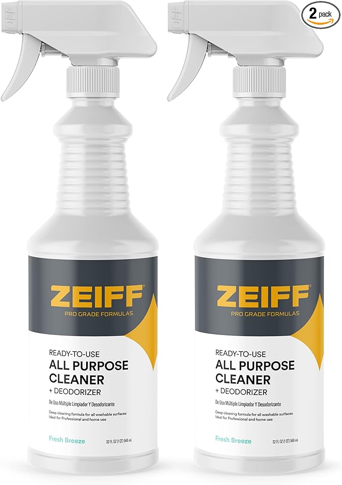 Pro-Grade All-Purpose Cleaner & Deodorizer - Deep Cleaning & Odor Eliminating Formula For Professional & Home Surfaces - 32 Ounce Ready-To-Use - Fresh Breeze, 2 Pack