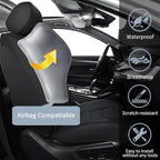 Front Car Seat Covers, 2Pcs Universal Leather Seat Covers for Cars, Full Coverage Waterproof Automotive Seat Covers, Breathable Front Seat Covers for Most Trucks, SUVs, Sedans, Black