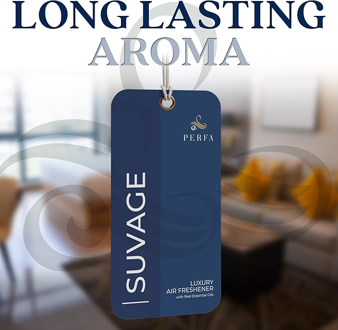 3PCS Savage Disposable Card Car Air Fresheners for Men | Long Lasting Automotive Freshener | Lasts for 2 Weeks | Strong Car Perfume with Odour Eliminating Technology by Perfa
