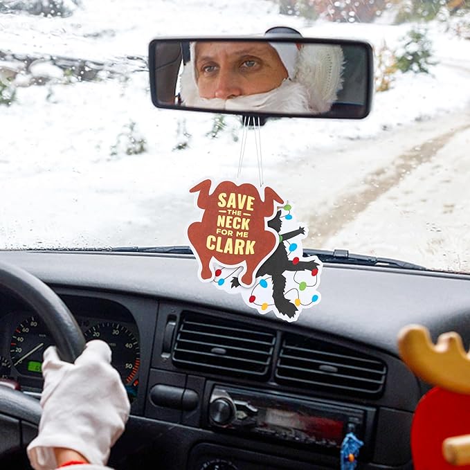 8pcs Christmas Theme Air Fresheners, Funny Vacation Ocean/Black Ice/New Car Scents Hanging Incense Chips, Aromatic Trendy Rearview Mirror Pendant Decoration