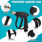 Foam Cannon Kit for Pressure Washer, Dual Connector Snow Foam Gun with Spray Gun, 5 Nozzle Tips, Curved Rods, 3/8" Swivel Quick Connect, M22-14mm & M22-15mm Adapters