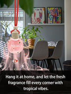 Ikeda Car Air Freshener: Hanging Car Smell Air Freshener | 10ml Hanging Car Perfume | Long Lasting Fragrance | Strong Scents Diffuser for Auto Home (Strawberry)