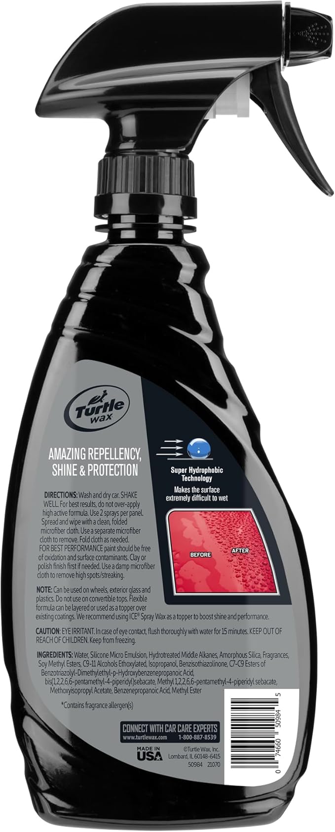 Turtle Wax ICE Seal N Shine, Car Wax Sealant, High Gloss Shine, Insane Water Beading and Durable Paint Protection, Carnauba Wax Infused, For Paint, Wheels, Glass, Plastics and More, 16oz (Pack of 6)