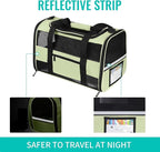 Soft Side Cat Carrier Airline Approved for Puppy Kitten Dog Carriers for Small Medium Cats Under 15lb, Collapsible TSA Approved Travel Pet Carrier, Green