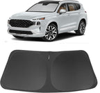 Windshield Sun Shade Custom Fit for 2019-2023 2024 2025 2026 Hyundai Santa Fe Accessories Foldable Sunshade Sun Blocker Protect Car from Sun Rays & Heat Damage Keep Car Cooler