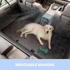 ELLINI Dog Car Seat Cover for Back Seat, Hard Bottom Back Seat Extender for Dogs, Holds 400lbs, 600D Heavy Duty Scratch-Proof Waterproof Dog Hammock for Full-Size Trucks/SUV