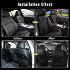 Car Seat Covers Front Seats for Honda Pilot 2005-2016: Breathable Cool Ice Silk Leather Seat Covers (Black)