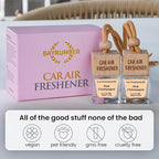 Car Air Freshener Hanging Diffuser – Long-Lasting Essential Oil Scent (Up to 60 Days) – Non-Toxic & Eco-Friendly – 2-Pack Auto Fresheners Made in USA