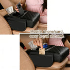 Car Armrest Cushion (Black) Multifunctional 5 in 1 Center Console Armrest Cushion with Storage Bag Cup/Phone Holder Tissue Box - Waterproof Car Interior Storage Device